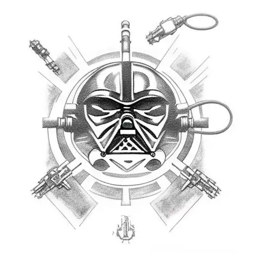 Star Wars character wielding a key as a lightsaber tattoo design idea