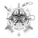 Star Wars character wielding a key as a lightsaber tattoo design idea