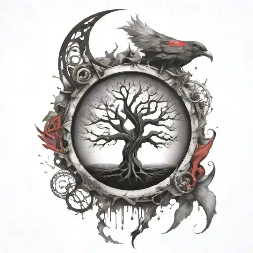 Erd Tree, Malenia, Elden RIng, Runes tattoo design idea