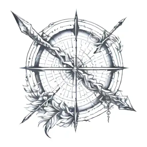 archery arrow tattoo design idea