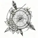 archery arrow tattoo design idea