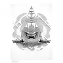 bayonet army samurai  tattoo design idea