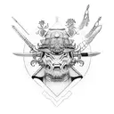 bayonet army samurai  tattoo design idea