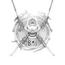 bayonet army samurai  tattoo design idea