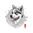 akita tattoo design idea
