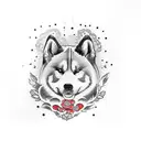 akita tattoo design idea