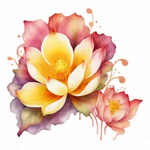 lotus and lily flower tattoo design idea