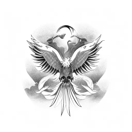 gryphon, black and white, flying, glorious, drawning tattoo design idea