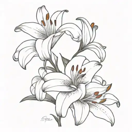 two lilies with a rainbow tattoo design idea