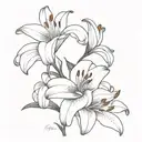two lilies with a rainbow tattoo design idea