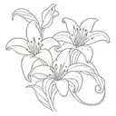 two lilies with a rainbow tattoo design idea