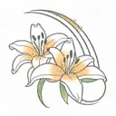 two lilies with a rainbow tattoo design idea