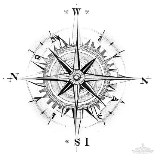 nordic compass tattoo design idea
