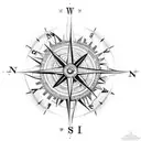 nordic compass tattoo design idea