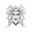 Indigenous design to represent femininity tattoo design idea