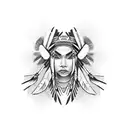 Indigenous design to represent femininity tattoo design idea