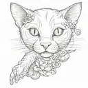 A tattoo design combining a cat and a crab in a playful and artistic way tattoo design idea