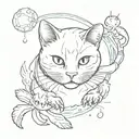 A tattoo design combining a cat and a crab in a playful and artistic way tattoo design idea