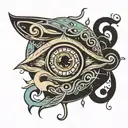 third eye with letters L M I tattoo design idea