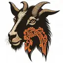 Goat ramming goat head tattoo design idea