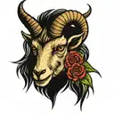 Goat ramming goat head tattoo design idea
