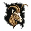 Goat ramming goat head tattoo design idea