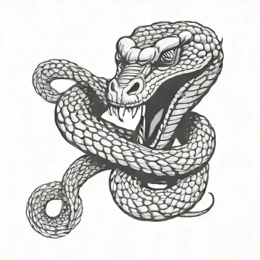 a king cobra with an open mouth coiled around a mason's eye tattoo design idea
