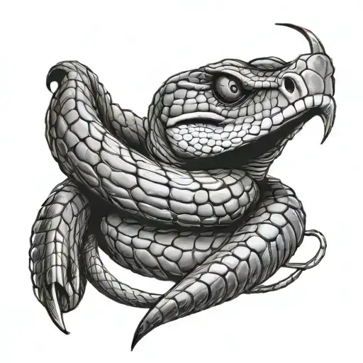 a king cobra with an open mouth coiled around a mason's eye tattoo design idea