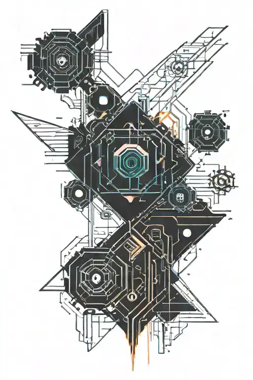 synth wave , funk , trip hop , dub tattoo design idea
