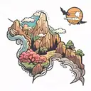 Colorado landscape tattoo design idea