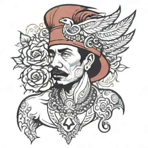 Life Of Santana portrait tattoo design idea