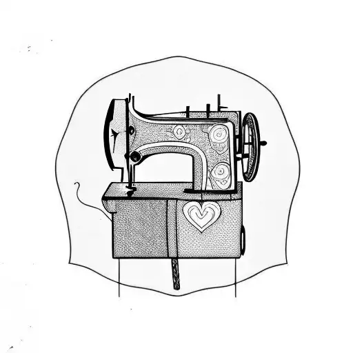 sewing machine tattoo design idea