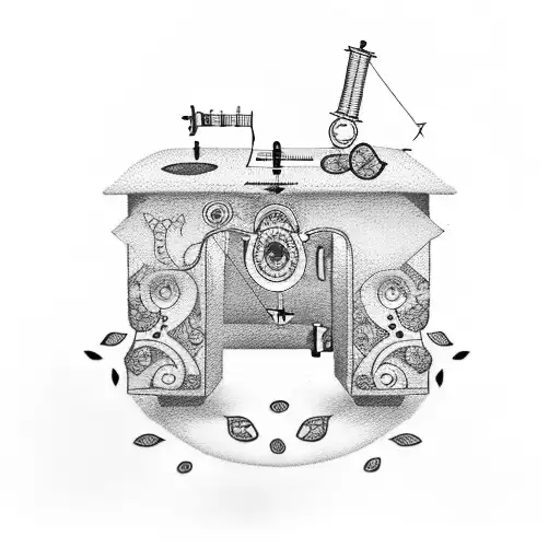 sewing machine tattoo design idea
