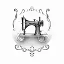 sewing machine tattoo design idea