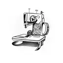 sewing machine tattoo design idea