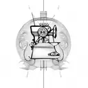 sewing machine tattoo design idea