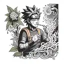 Naruto smoking marijuana tattoo design idea
