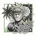 Naruto smoking marijuana tattoo design idea
