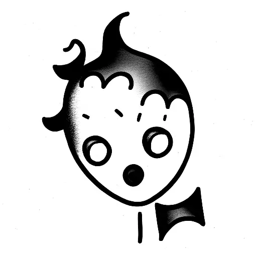 sad clown boy tattoo design idea