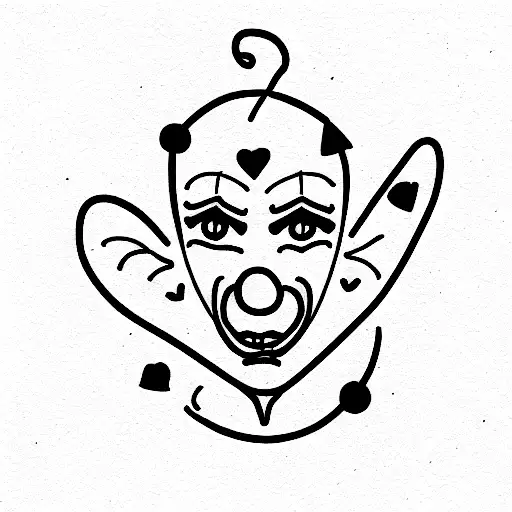 sad clown boy tattoo design idea