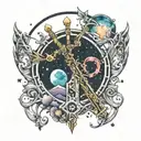 Keyblade + Space Scenery tattoo design idea