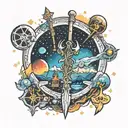 Keyblade + Space Scenery tattoo design idea