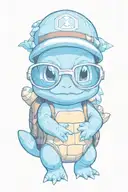 Squirtle wearing Master Roshi sunglasses tattoo design idea