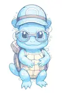 Squirtle wearing Master Roshi sunglasses tattoo design idea