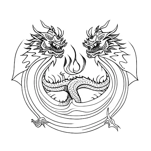 Ouroboro dragon tattoo design idea