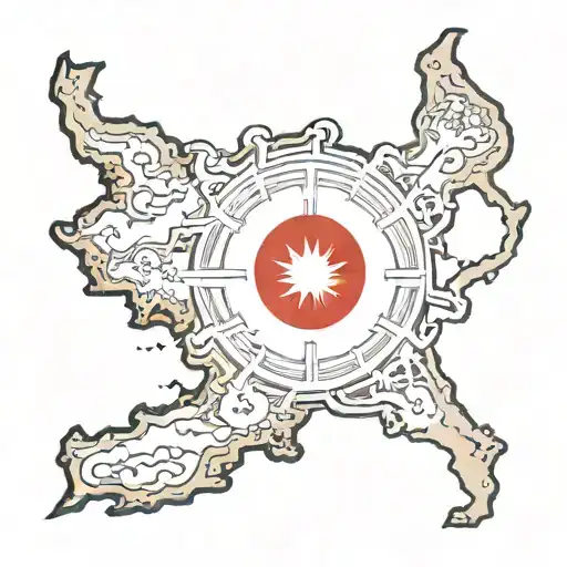 Nepal flag and map tattoo design idea