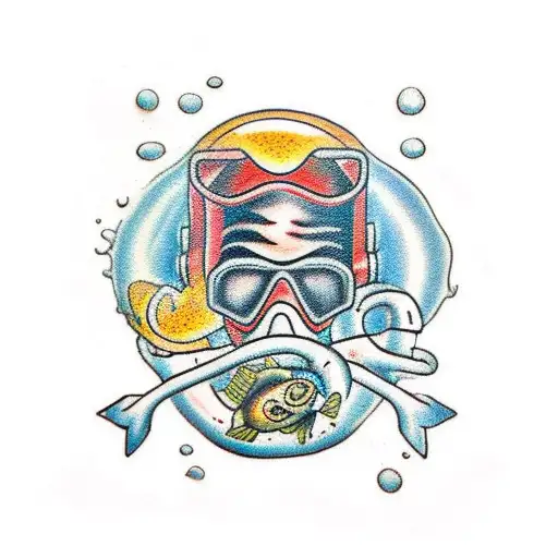 scuba dive tattoo design idea