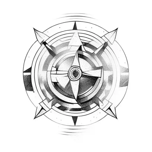 greek warrior with compass tattoo design idea