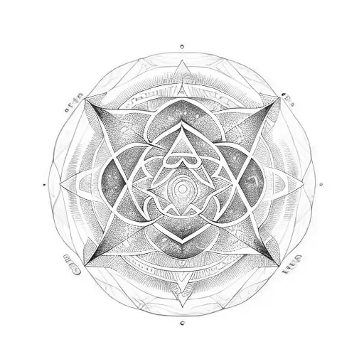 occult merkaba sacred geometry tattoo tattoo design idea