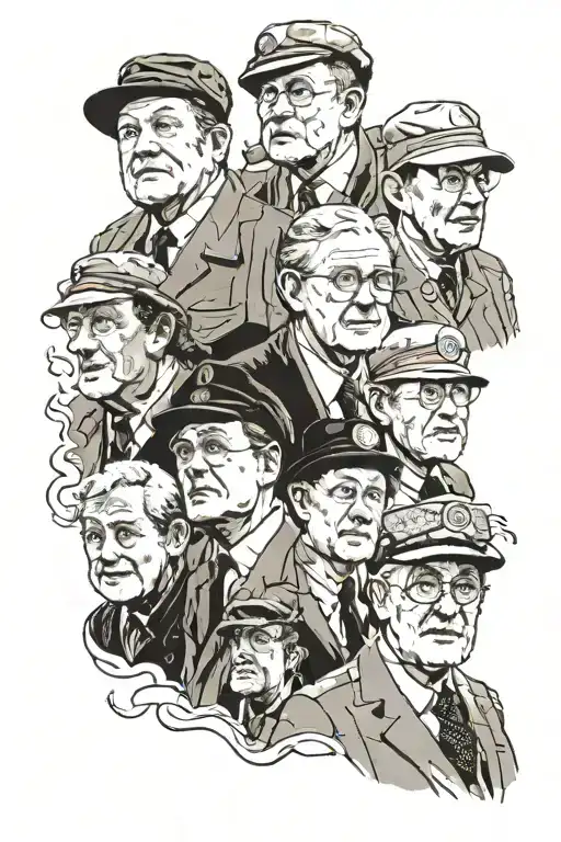 last of the summer wine tv series characters including Foggy, Clegg and Compo  tattoo design idea